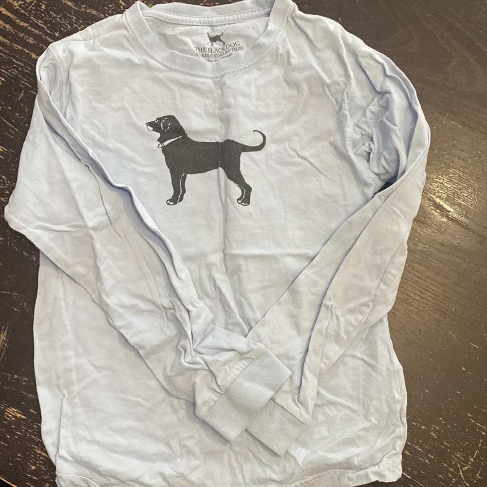 Light Blue Black Dog long sleeve tee size small